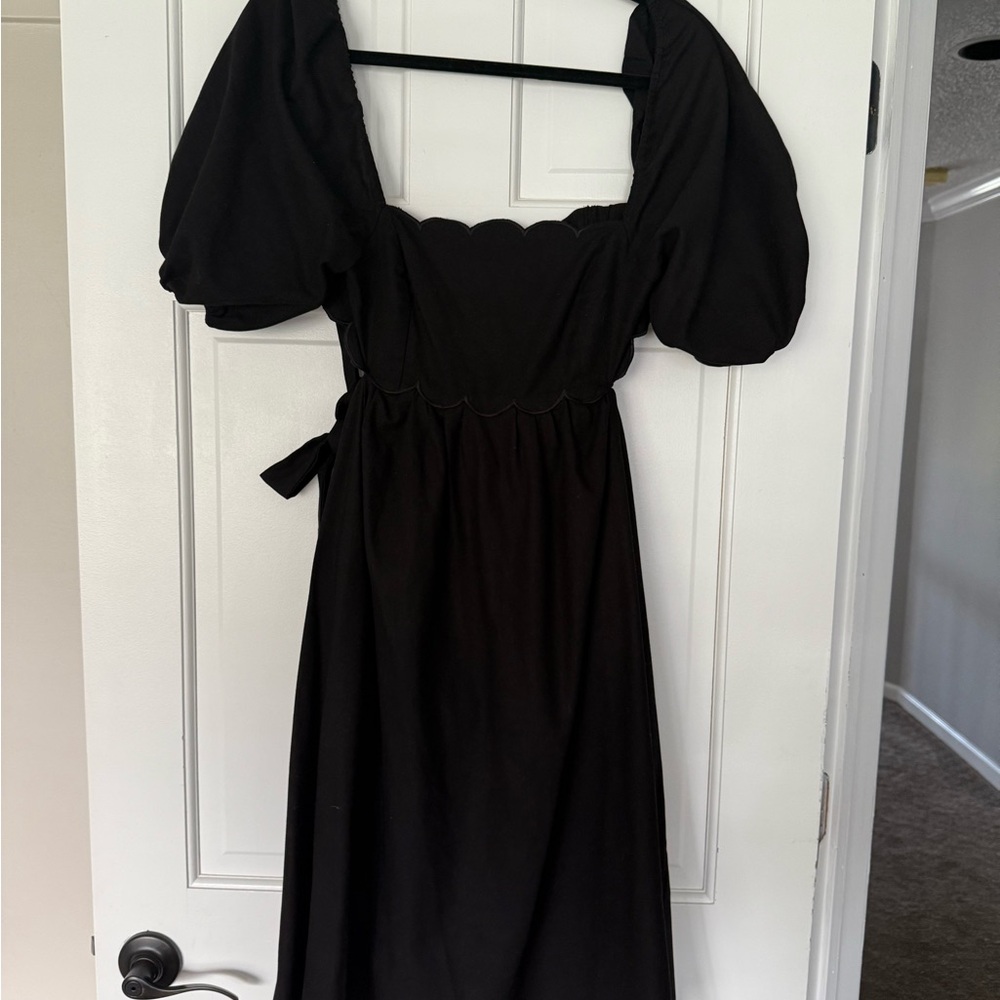 Elegant Black Puff Sleeve Dress